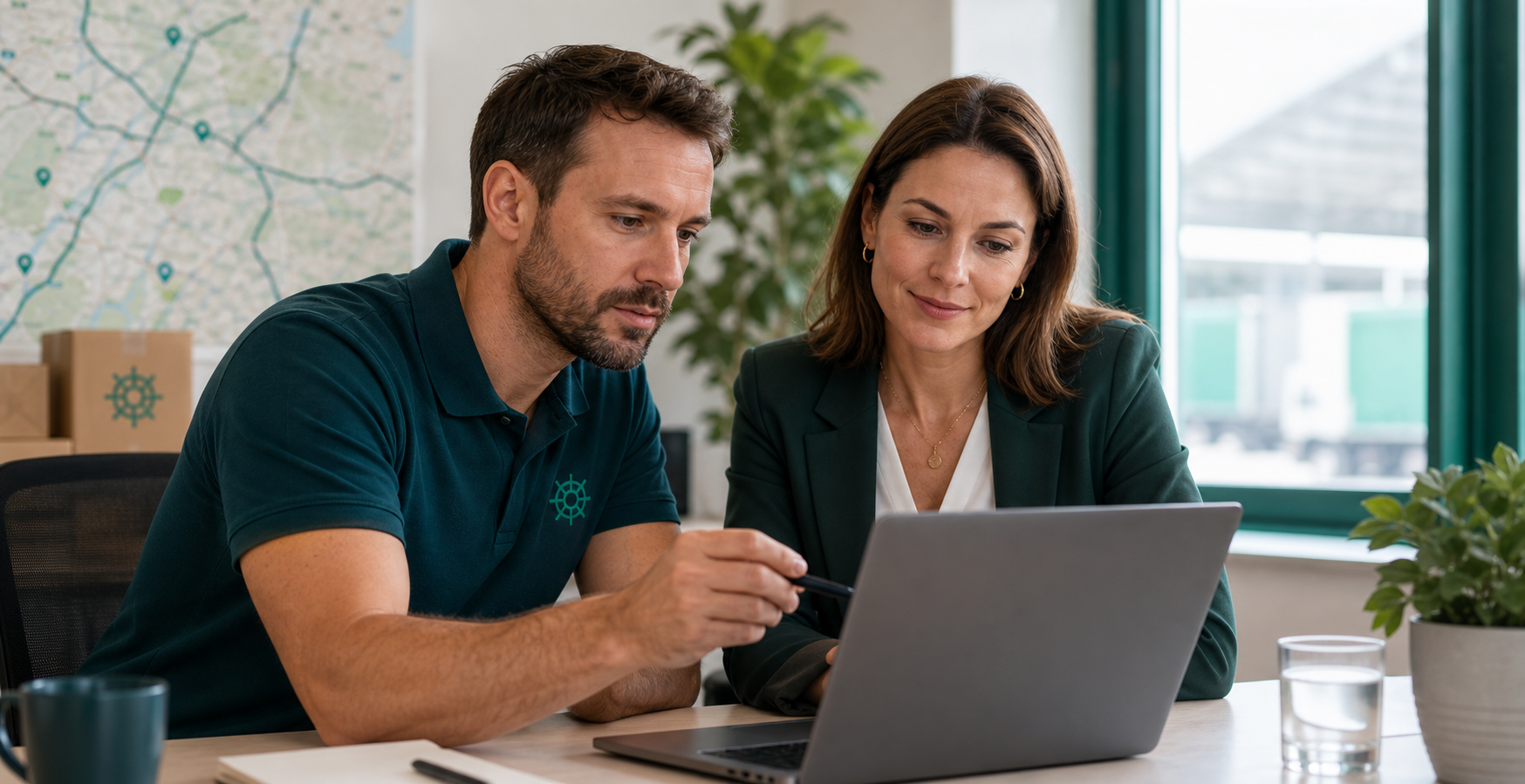 Operations and customer success team reviewing logistics data